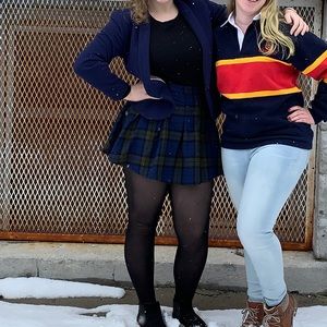 2/$20 Blue and Grey Plaid Skirt